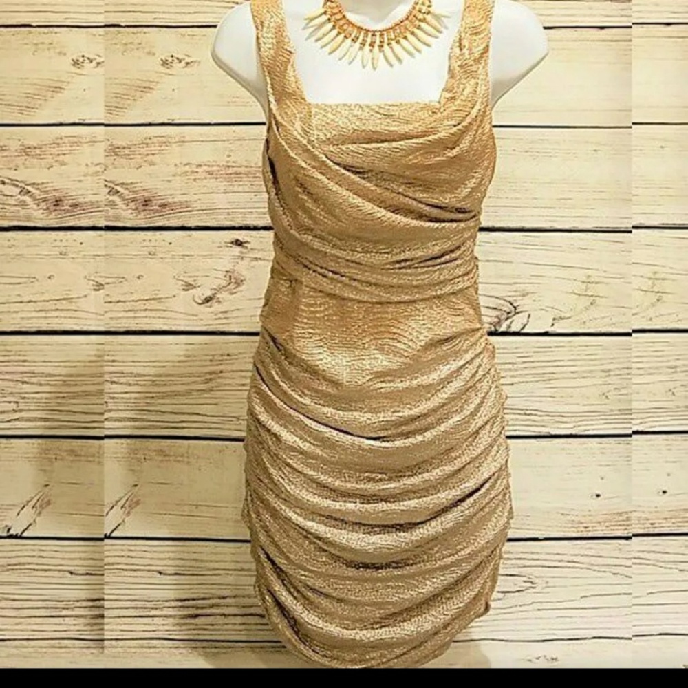 Gold mini dress
